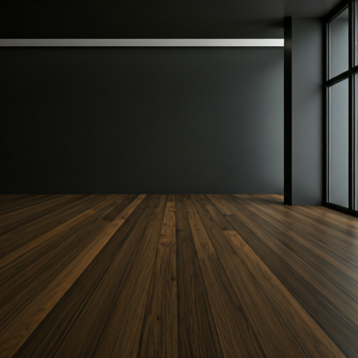Modern minimalist interior with premium dark oak hardwood flooring